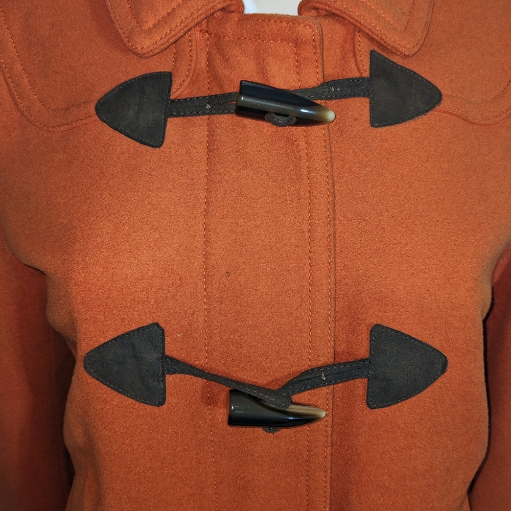 GAP | Burnt Sienna Wool Blend Lined Toggle Button Up Peacoat Women's Size M. - Picture 4 of 6